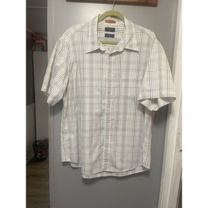 Dockers Short Sleeve Plaid Stain Defender Wrinkle Resistant Shirt Men's Two Xl
